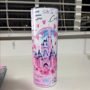 Pink Castle Tumbler with Disney Theme
